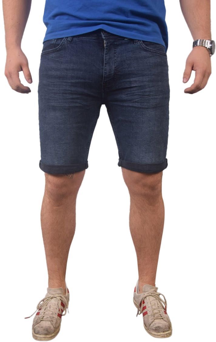 Purewhite Regular Fit Denim Short The Miles Blauw