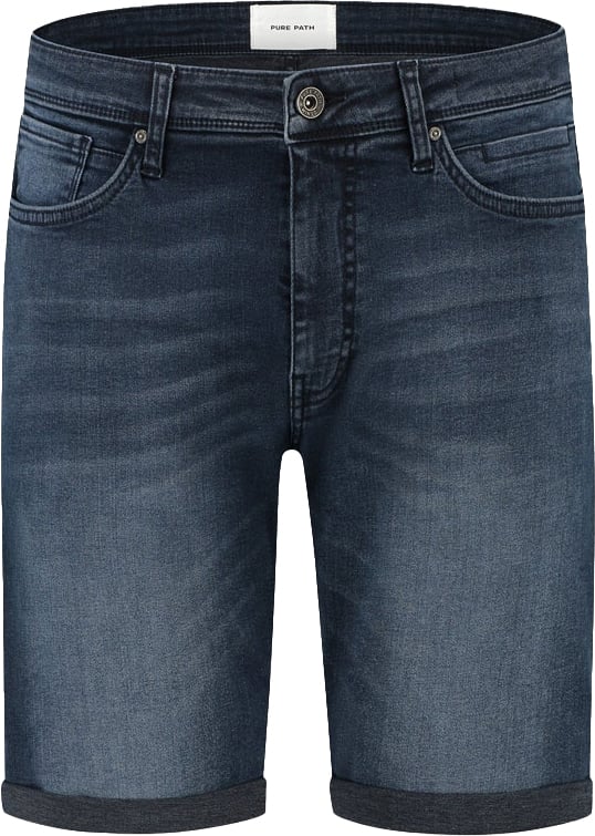 Purewhite Regular Fit Denim Short The Miles Grijs