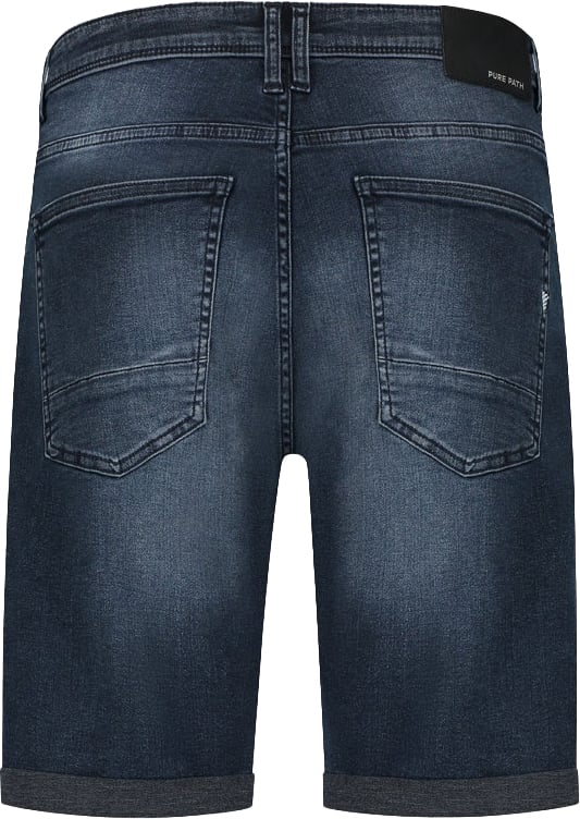 Purewhite Regular Fit Denim Short The Miles Grijs