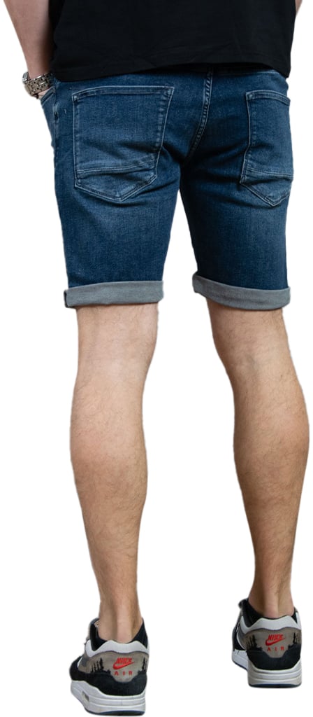 Purewhite Slim Fit Denim Short The Steve Blauw