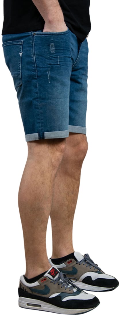 Purewhite Slim Fit Denim Short The Steve Blauw
