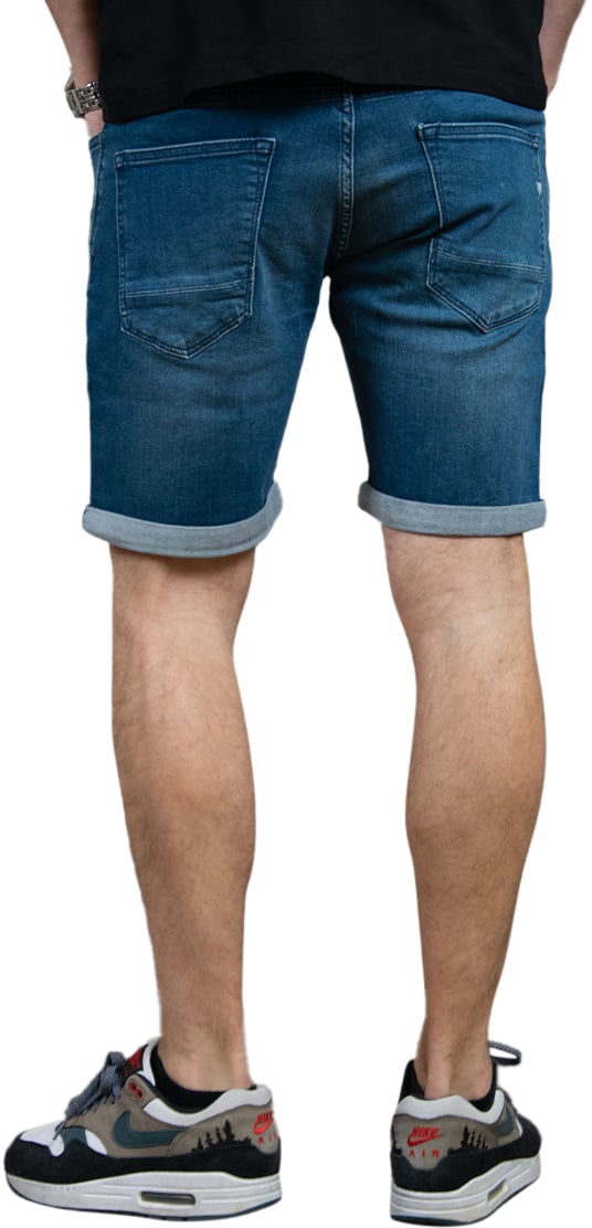 Purewhite Slim Fit Denim Short The Steve Blauw