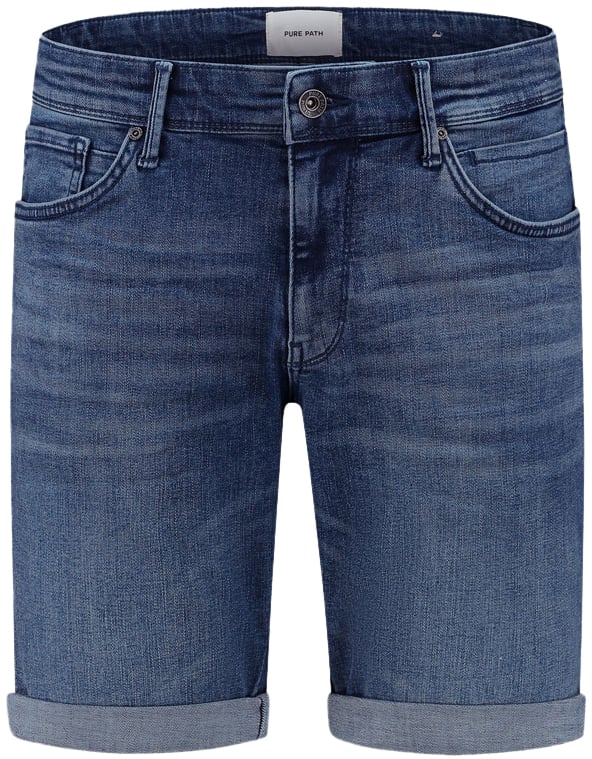 Purewhite Skinny Fit Denim Short The Steve Blauw
