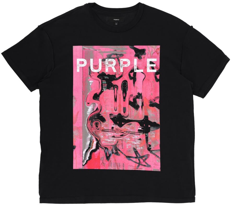 Purple Brand T-SHIRT WITH PRINT Zwart