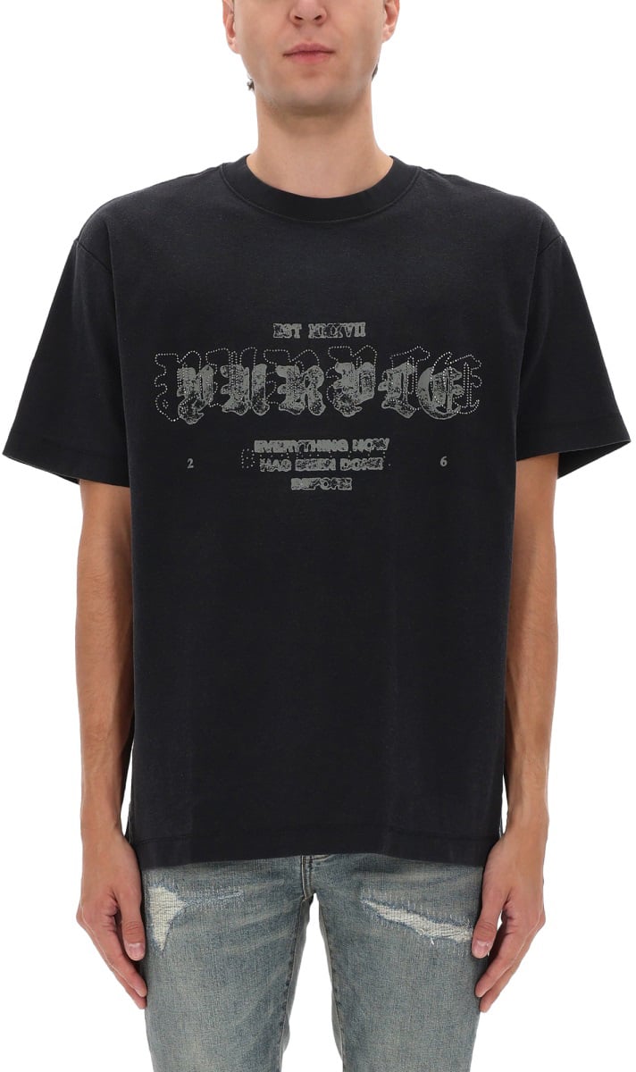 Purple Brand T-SHIRT WITH LOGO Zwart