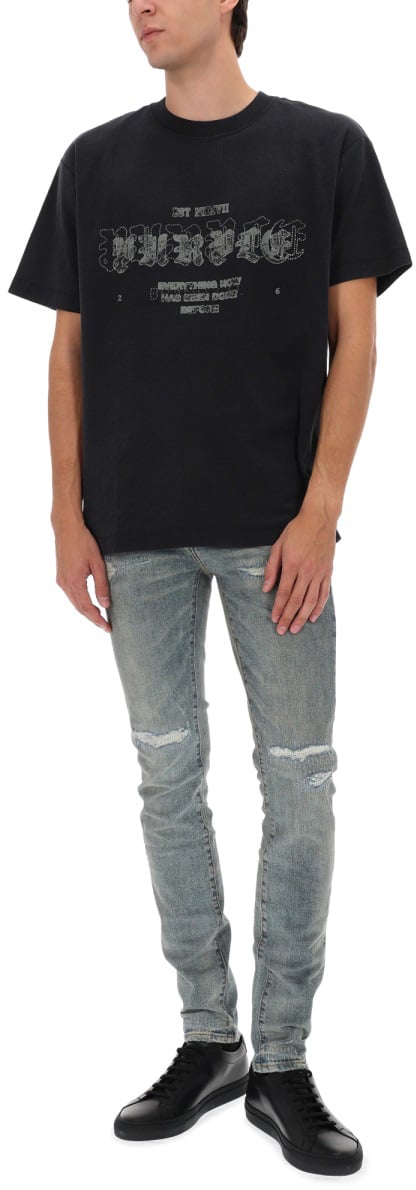 Purple Brand T-SHIRT WITH LOGO Zwart