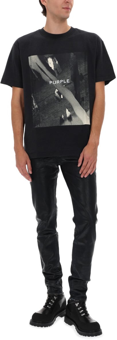 Purple Brand T-SHIRT WITH LOGO Zwart