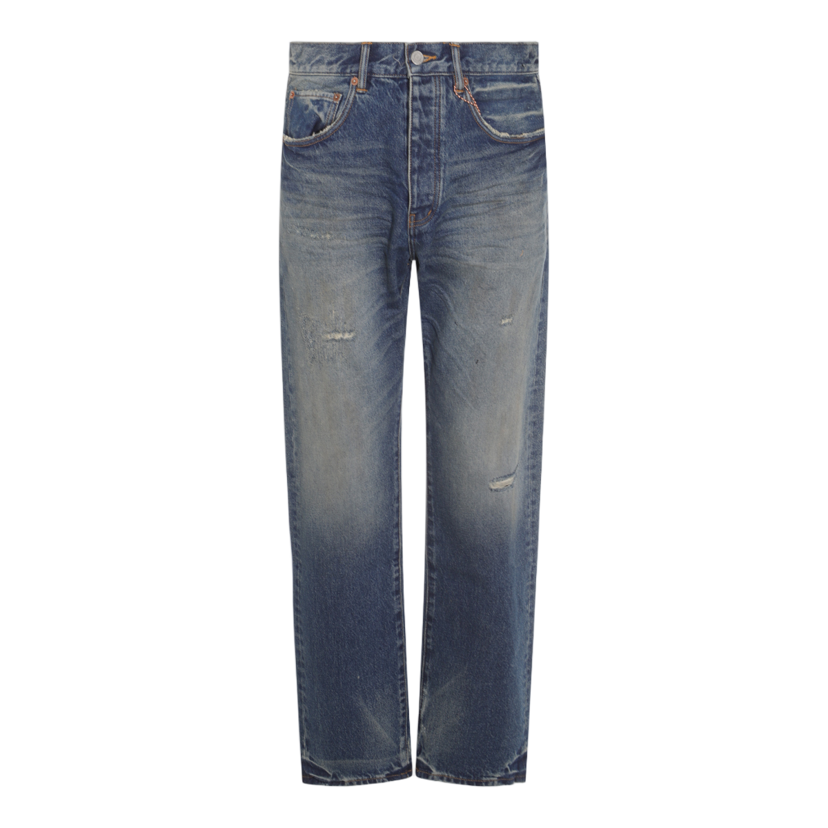 Purple Brand Straight-Leg Jeans With Medium Wash And Light Distressing Grijs