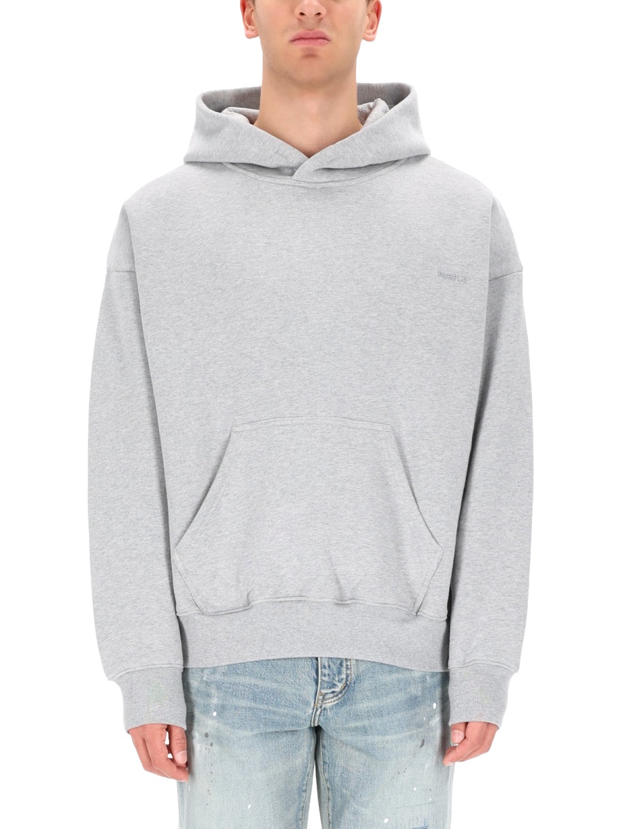 Purple Brand Neutrals Basic Oversized Kangaroo Pocket Hoodie Wit