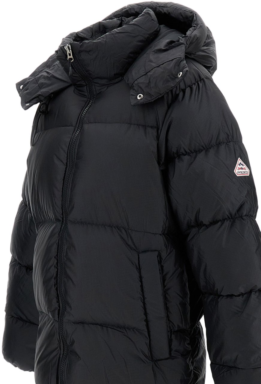 Pyrenex Ripstop Down Jacket With Adjustable Drawstring Hood Zwart
