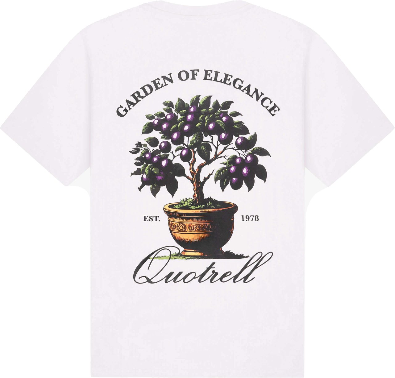 Quotrell Damson Tee | White/black Wit