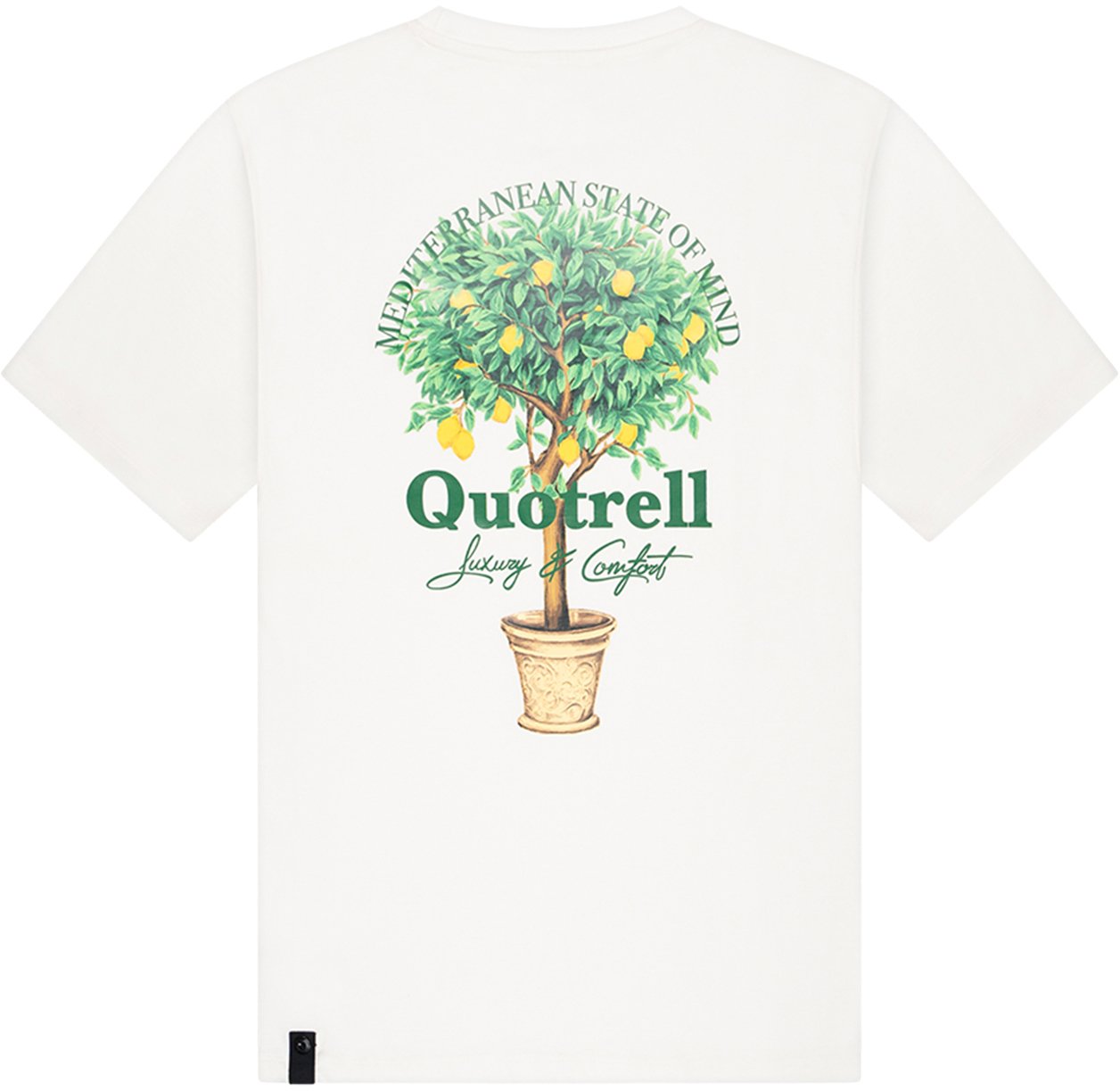 Quotrell Limone Tee | Off White/green Wit