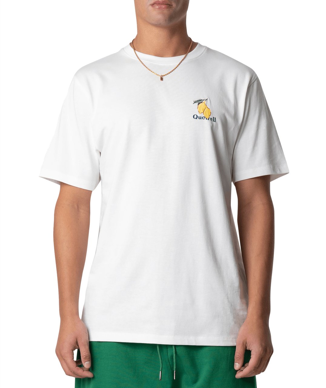 Quotrell Limone Tee | Off White/green Wit
