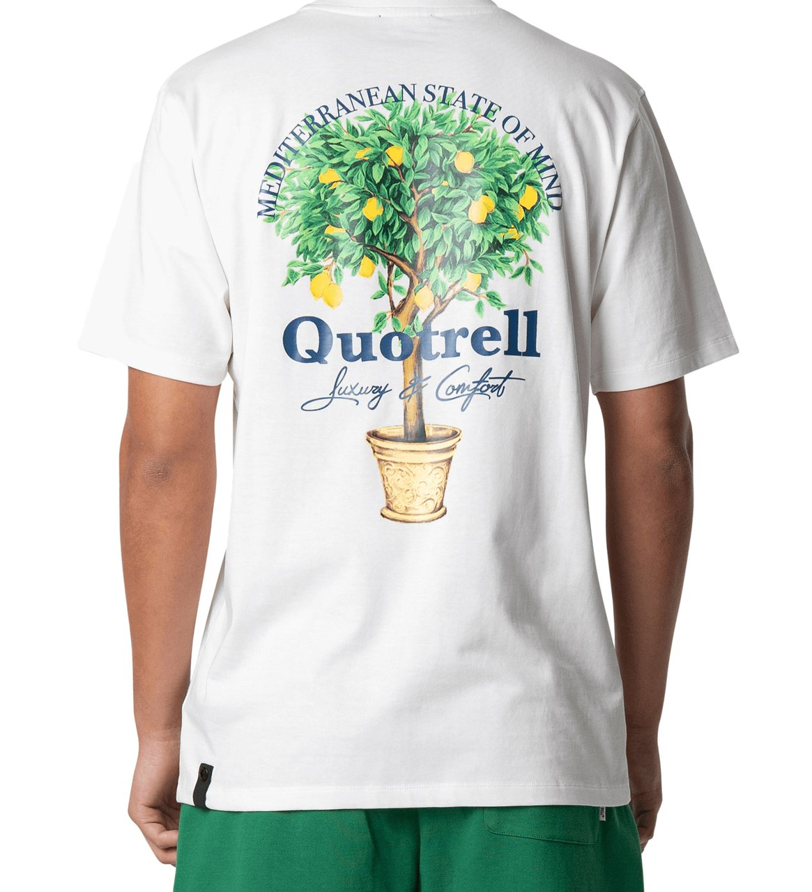 Quotrell Limone Tee | Off White/green Wit