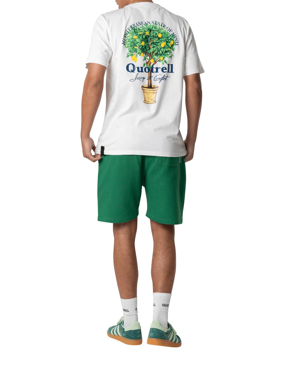Quotrell Limone Tee | Off White/green Wit