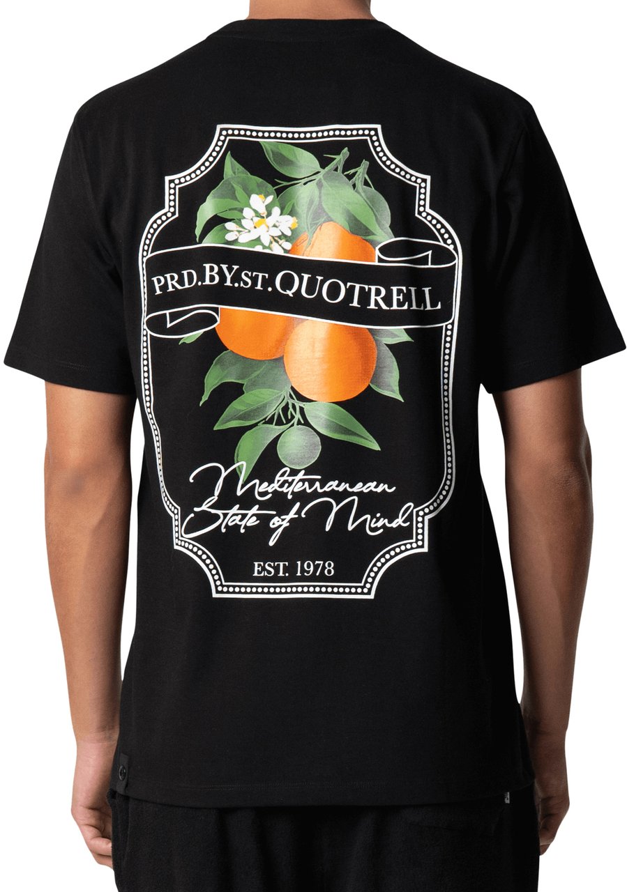 Quotrell Mineola Tee | Black/white Zwart