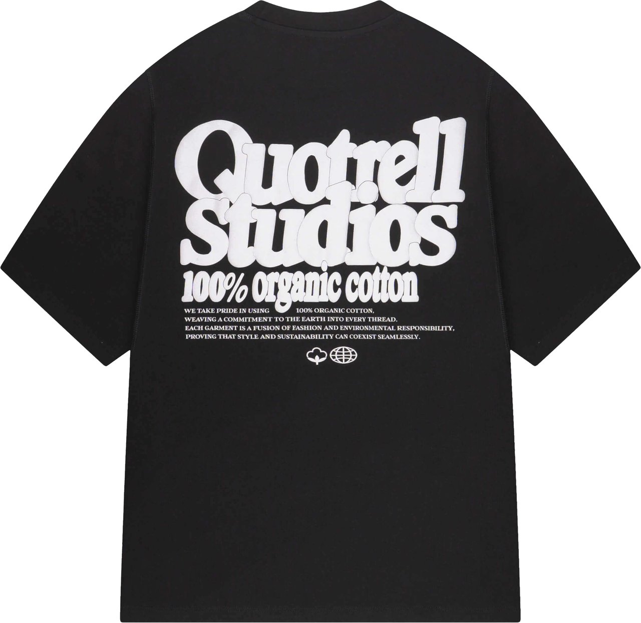 Quotrell Puff Studios Tee | Black/white Zwart