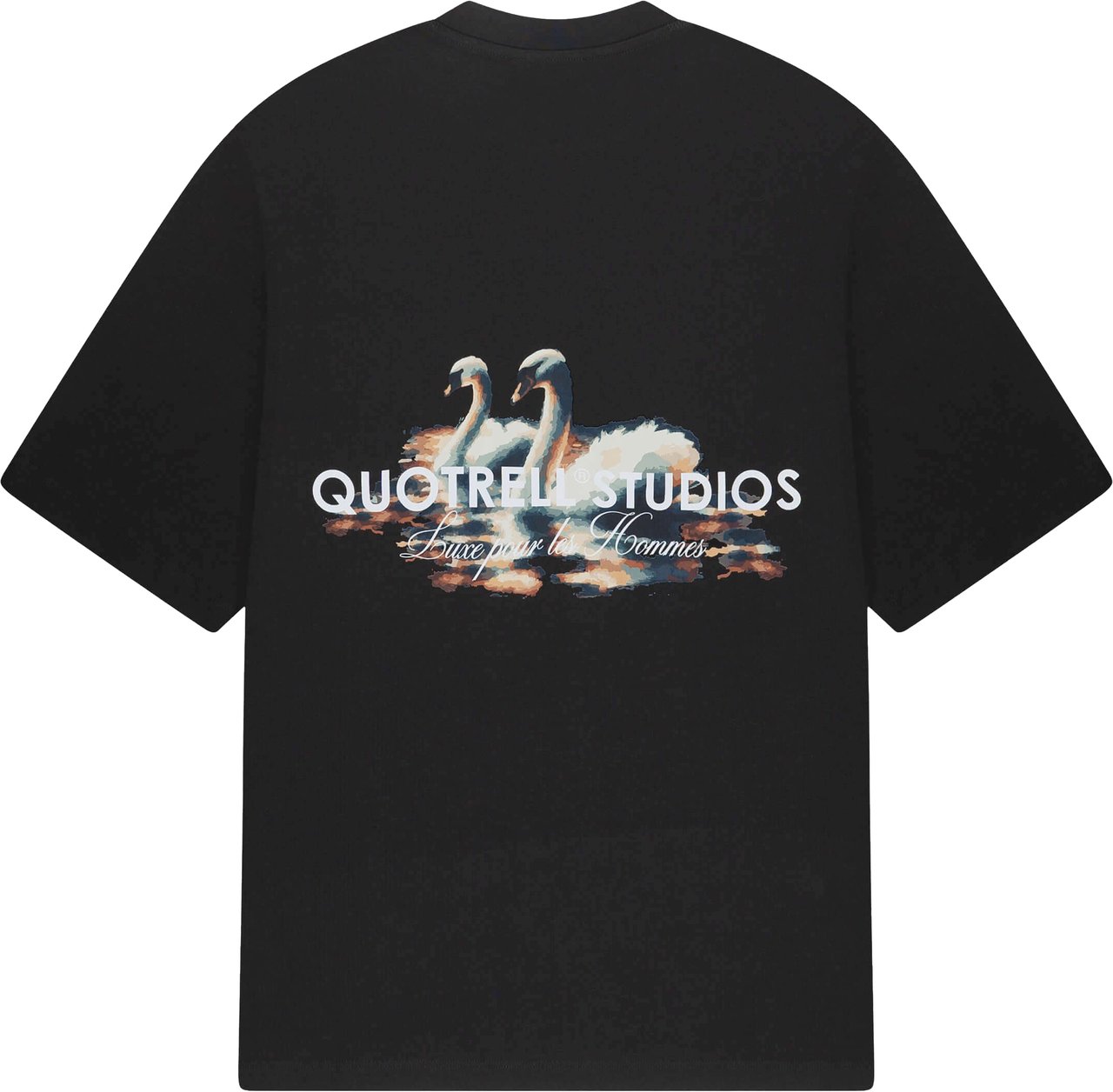 Quotrell Swan Tee | Black/white Zwart