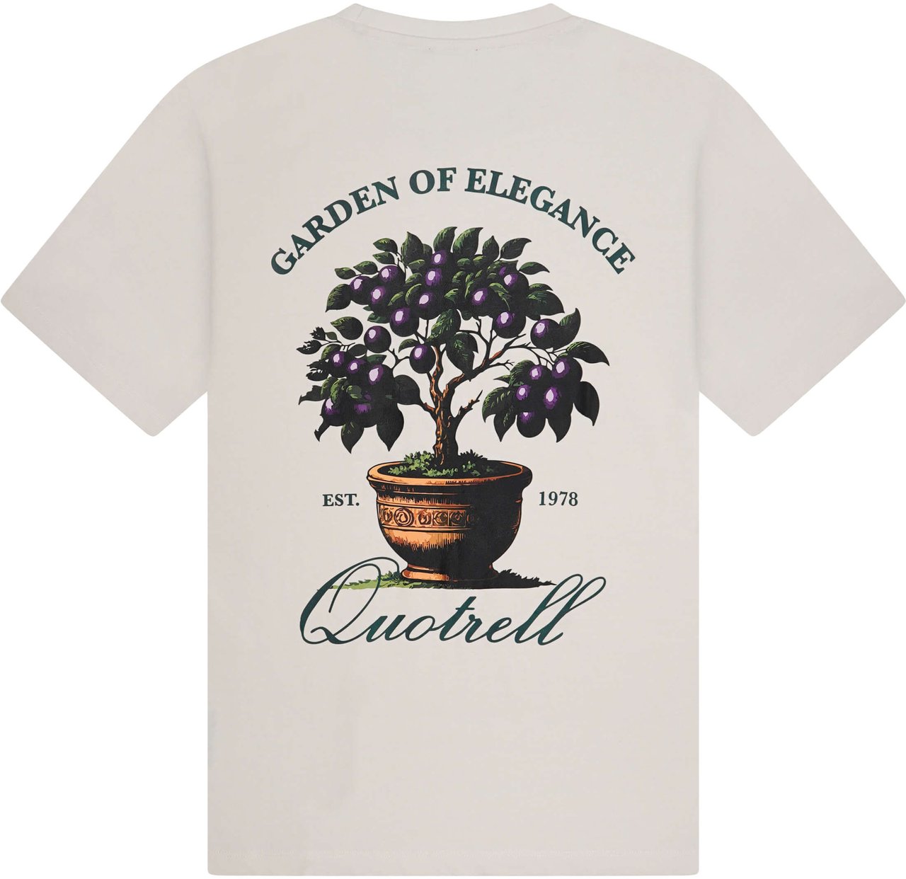 Quotrell Damson Tee | Off Sand/green Wit