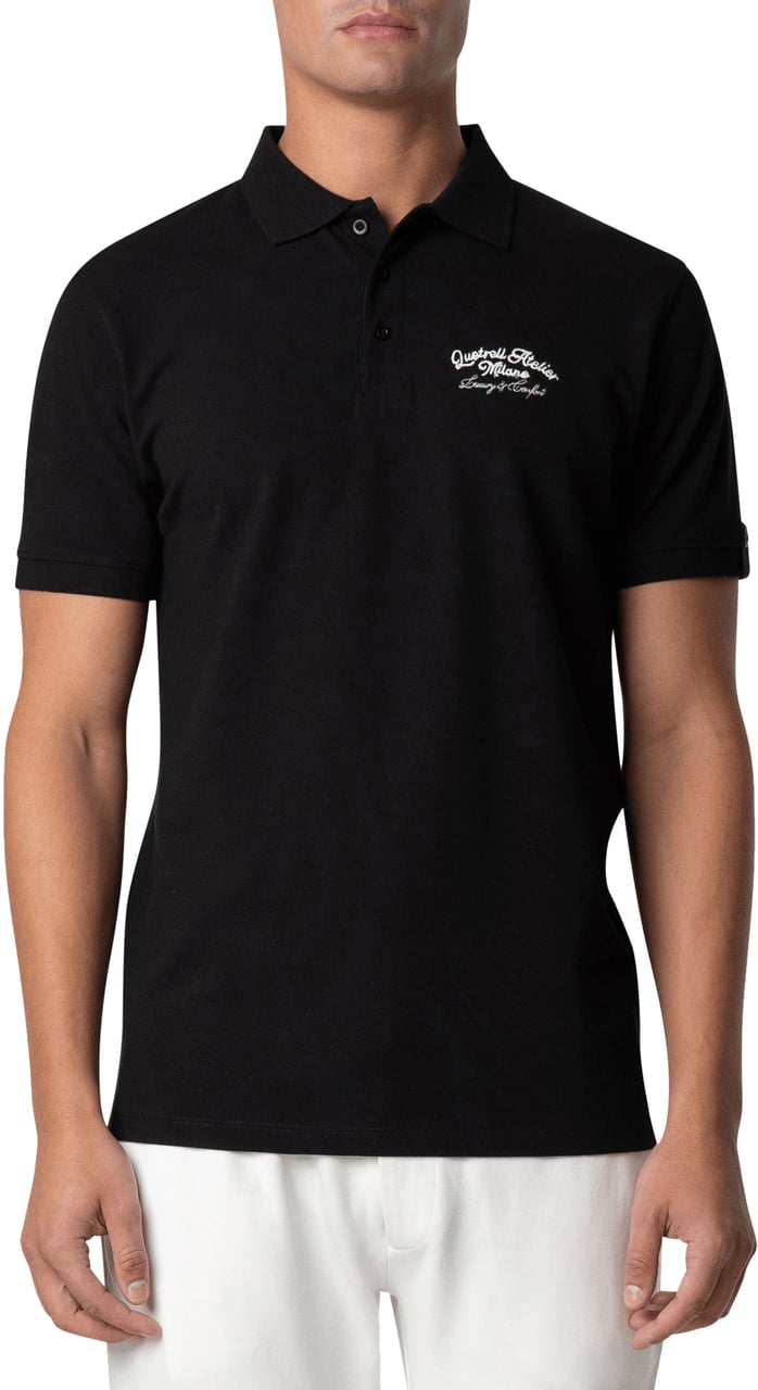 Quotrell Atelier Milano Chain Polo | Black/white Zwart