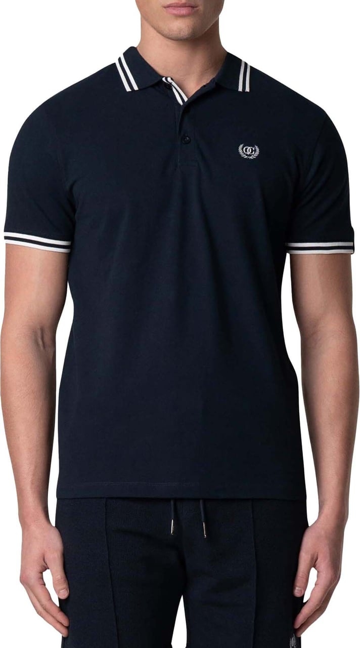 Quotrell Batera Polo | Navy/white Blauw