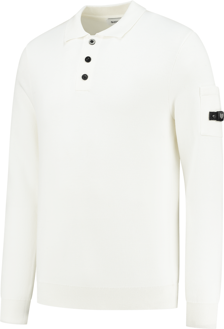 Quotrell Couteux Knitted Button Up | Ecru Beige