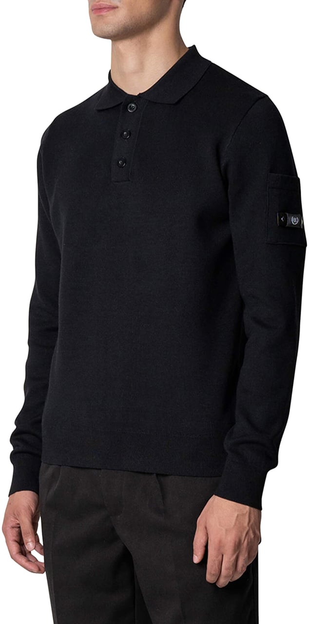 Quotrell Couteux Knitted Button Up | Black Zwart
