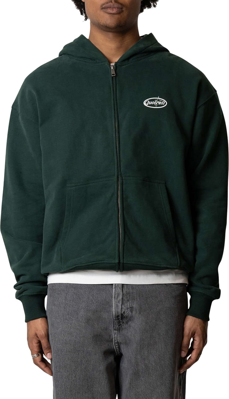 Quotrell Sydney Zip Hoodie | Petrol/white Groen