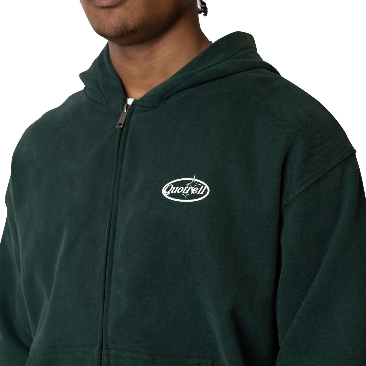 Quotrell Sydney Zip Hoodie | Petrol/white Groen