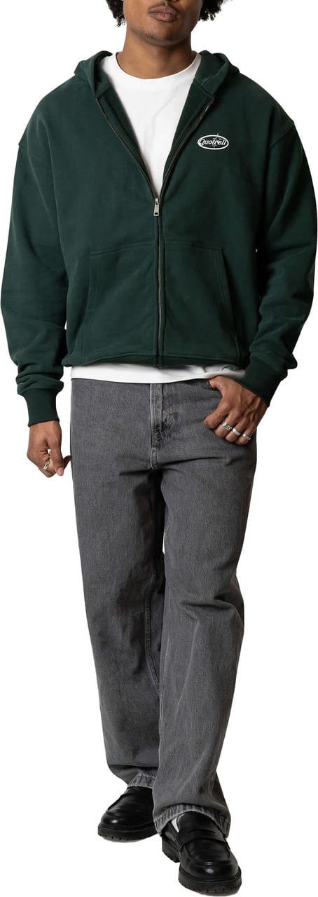 Quotrell Sydney Zip Hoodie | Petrol/white Groen