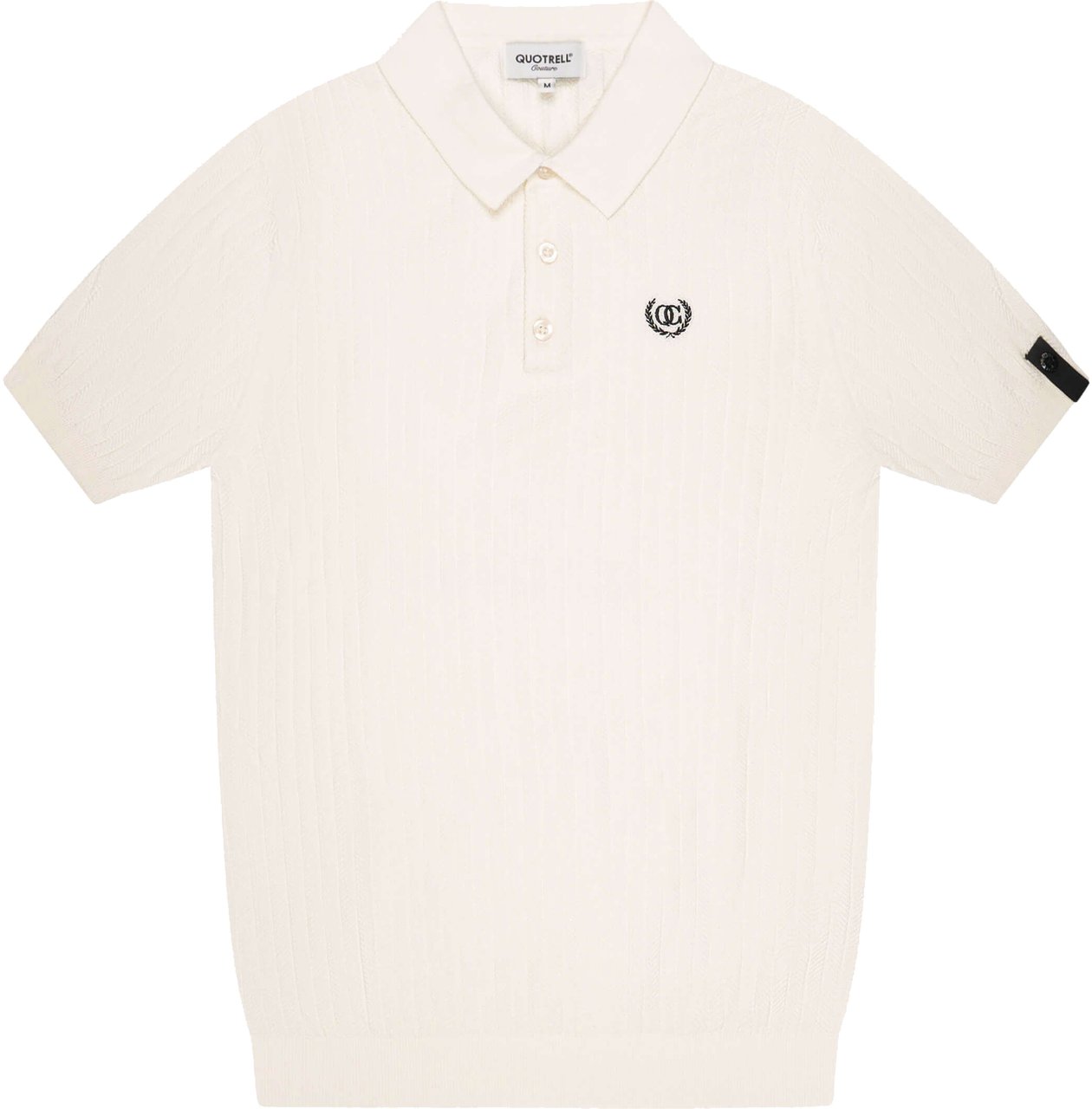 Quotrell Cairo Knitted Polo | Off White/black Wit