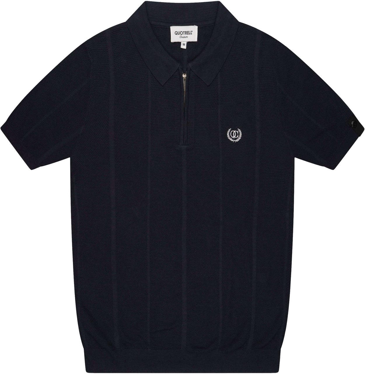 Quotrell Cruz Knitted Polo | Navy/white Blauw