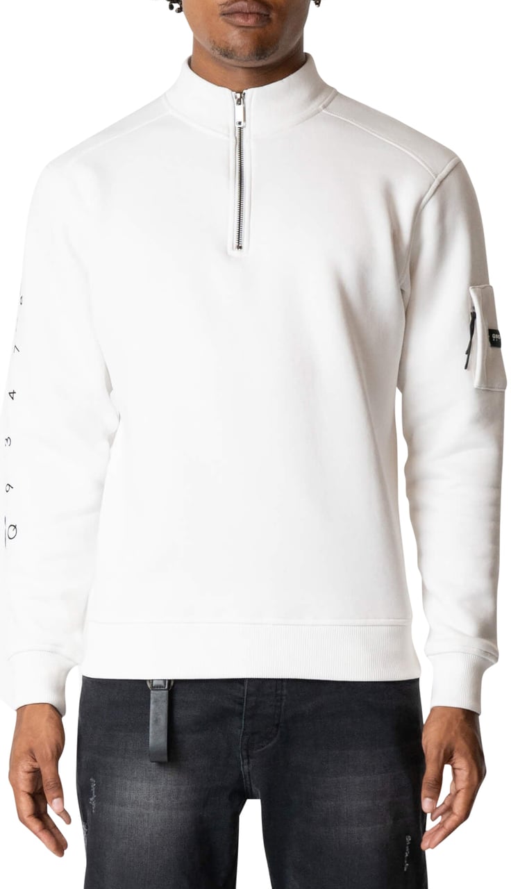 Quotrell Defender Halfzip | Off White/black Wit