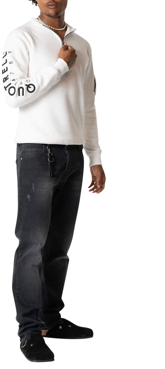Quotrell Defender Halfzip | Off White/black Wit