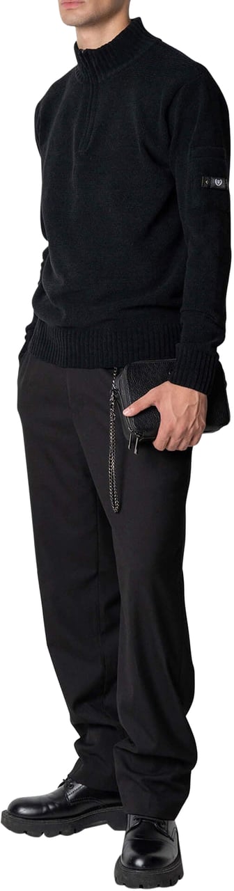 Quotrell Combat Knitted Halfzip | Black Zwart
