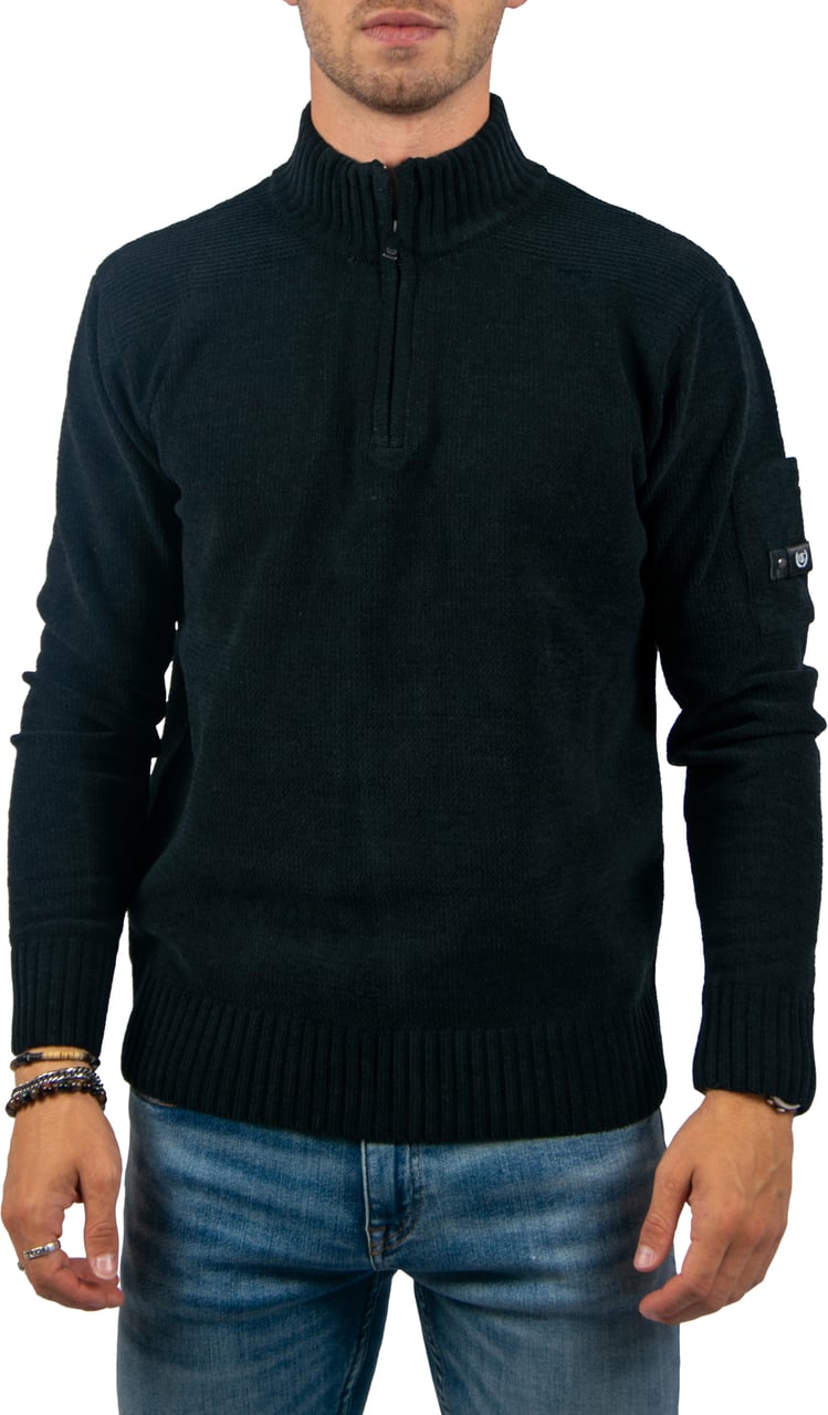 Quotrell Quotrell Combat Knitted Halfzip Zwart