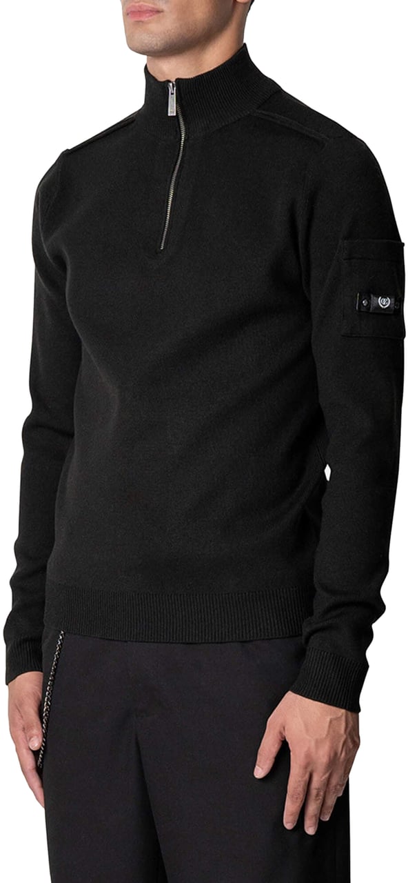 Quotrell Palace Knitted Halfzip | Black Zwart