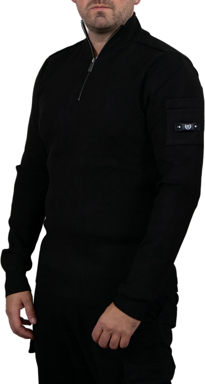 Quotrell Quotrell Palace Knitted Halfzip Zwart