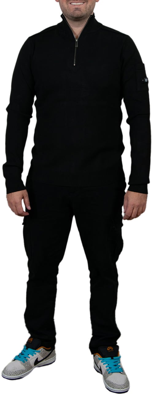 Quotrell Quotrell Palace Knitted Halfzip Zwart