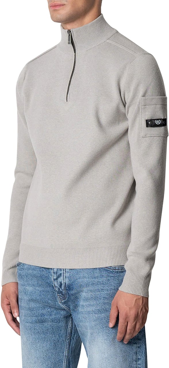 Quotrell Palace Knitted Halfzip | Grey Melee Grijs