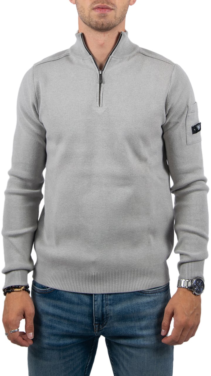 Quotrell Quotrell Palace Knitted Halfzip Grijs