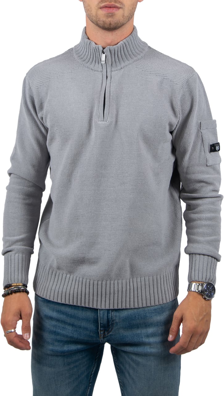 Quotrell Quotrell Combat Knitted Halfzip Grijs