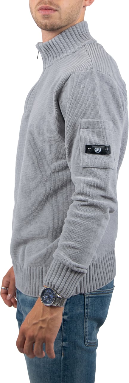 Quotrell Quotrell Combat Knitted Halfzip Grijs