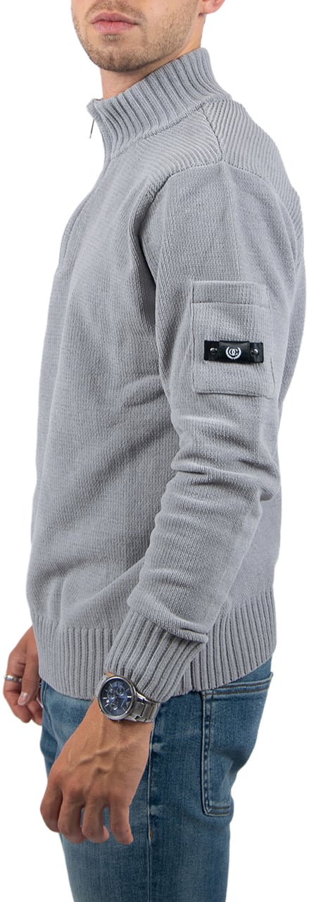 Quotrell Quotrell Combat Knitted Halfzip Grijs