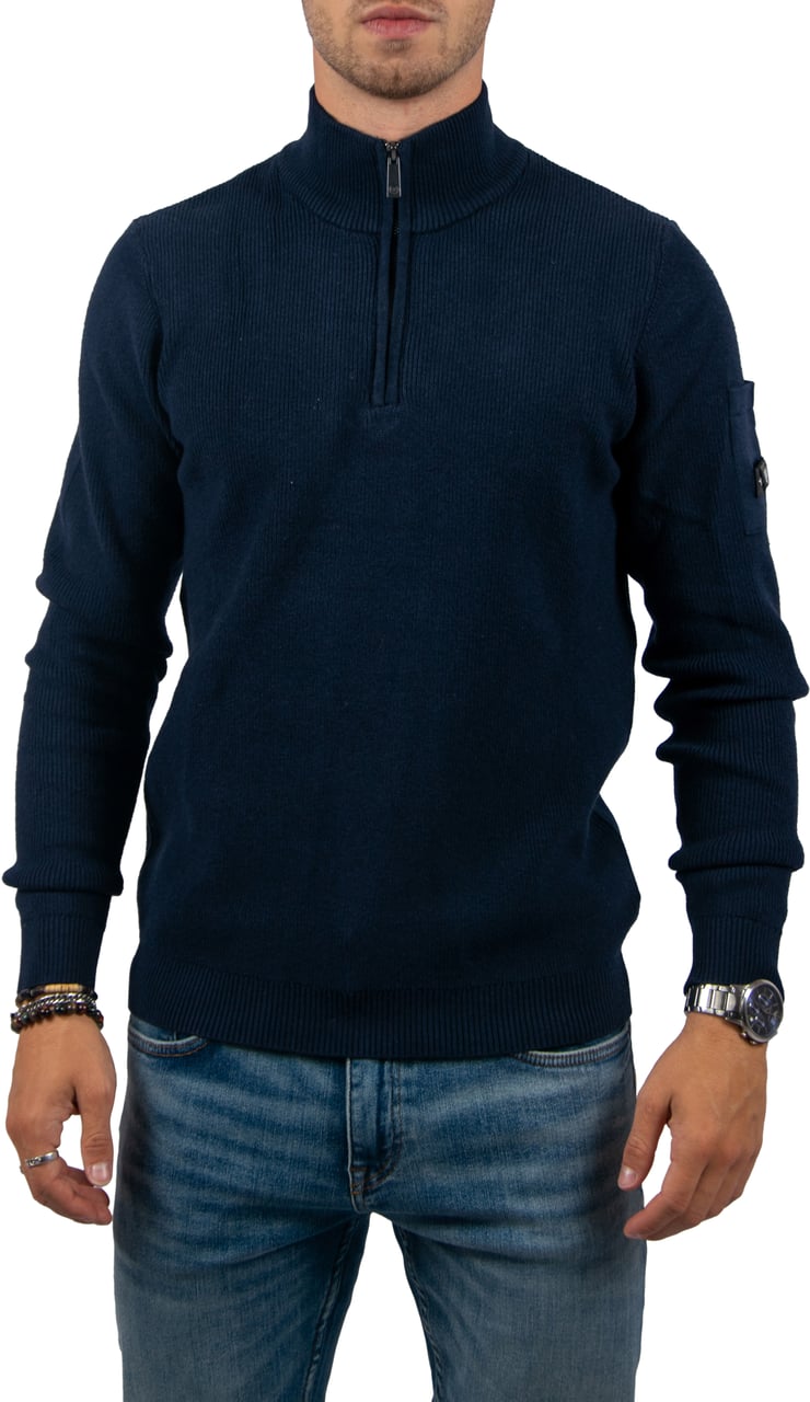 Quotrell Quotrell D&apos;Azur Knitted Halfzip Blauw