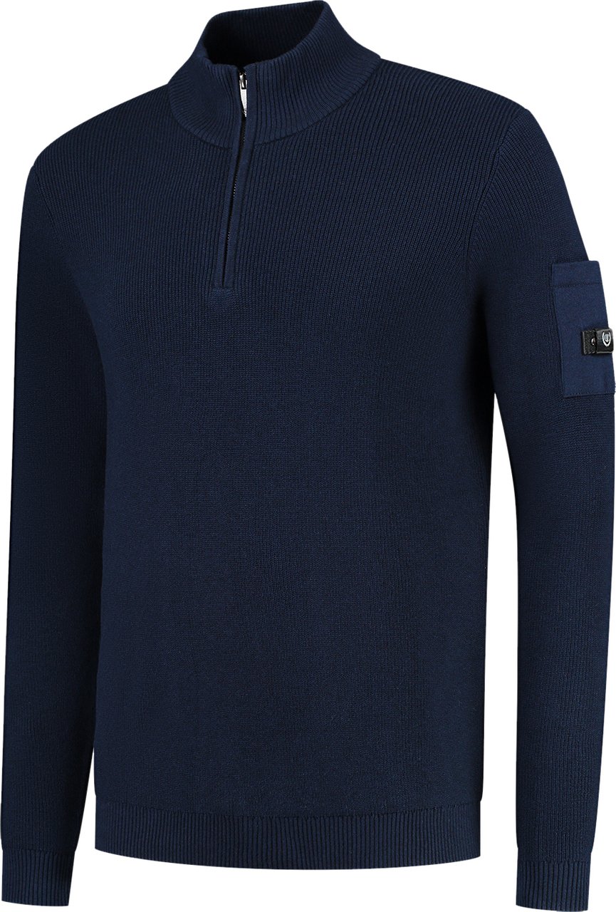 Quotrell D'azur Knitted Halfzip | Navy Blauw