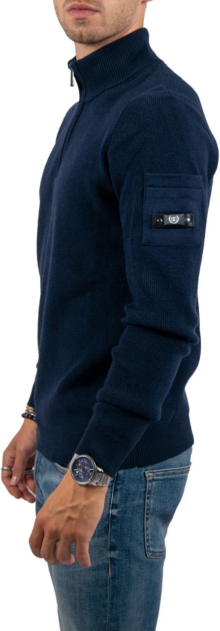 Quotrell Quotrell D&apos;Azur Knitted Halfzip Blauw