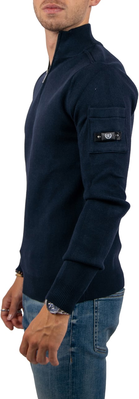 Quotrell Quotrell Palace Knitted Halfzip Blauw