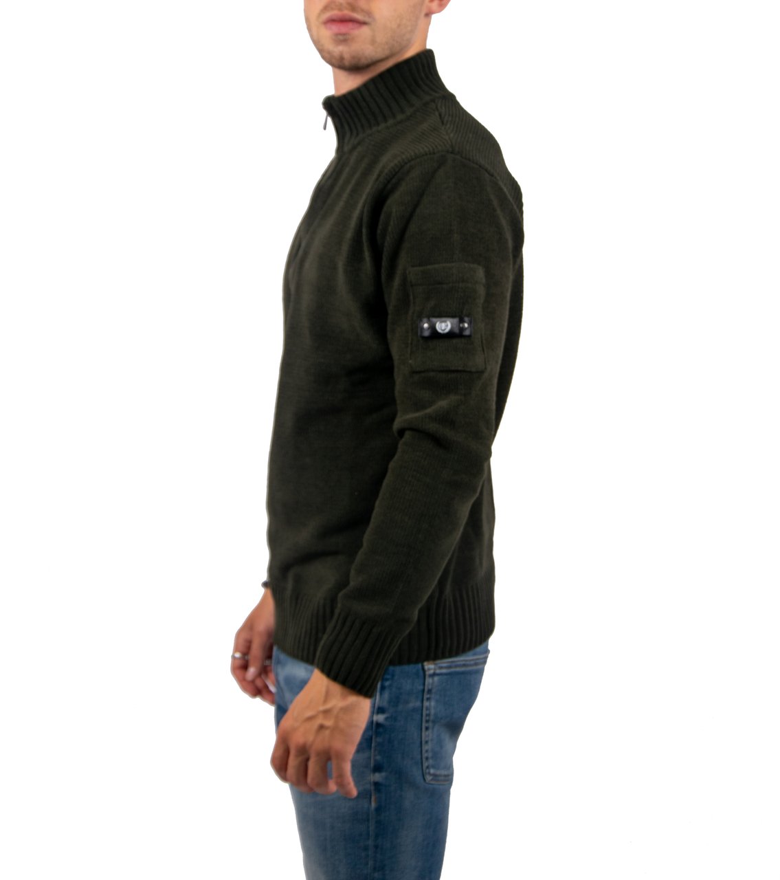 Quotrell Quotrell Combat Knitted Halfzip Groen