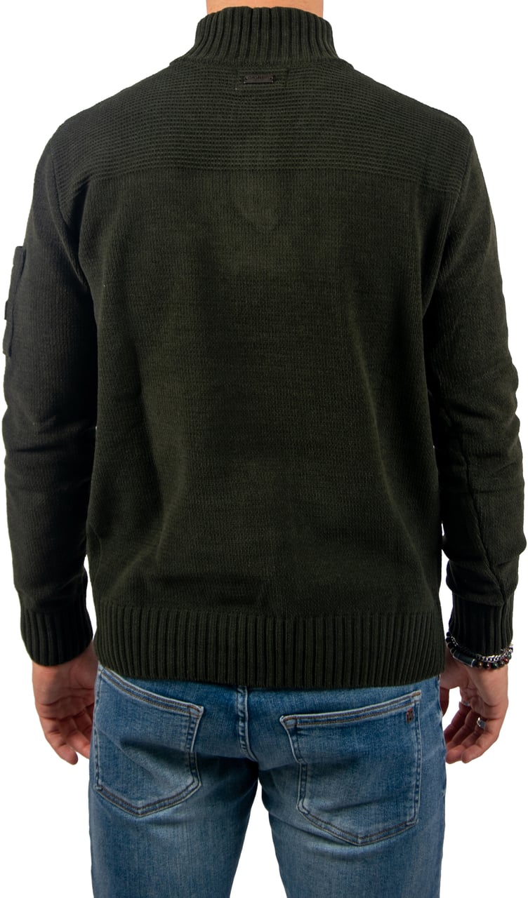 Quotrell Quotrell Combat Knitted Halfzip Groen